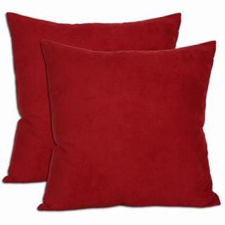 red sofa pillows