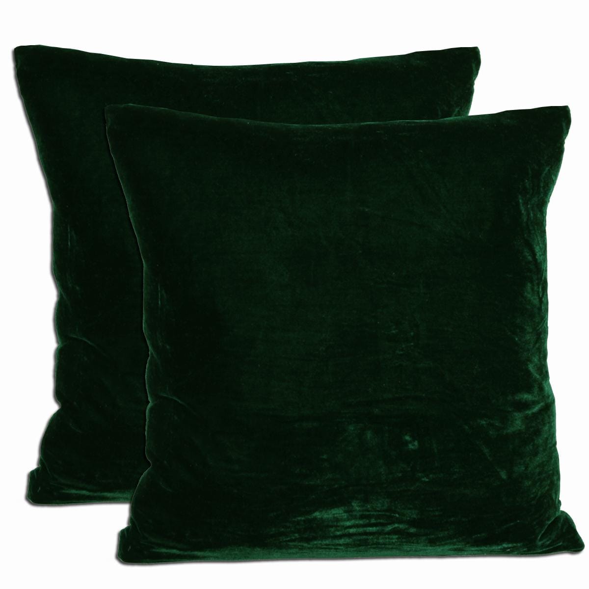  Green  Velvet  Feather and Down Filled Throw Pillows  Set of 