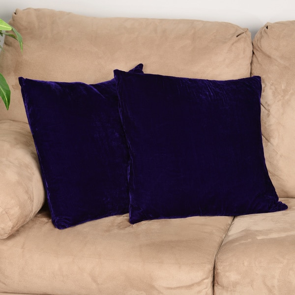 Purple Velvet Feather and Down Filled Throw Pillows Set of 2 As Is Item Bed Bath Beyond 13024414