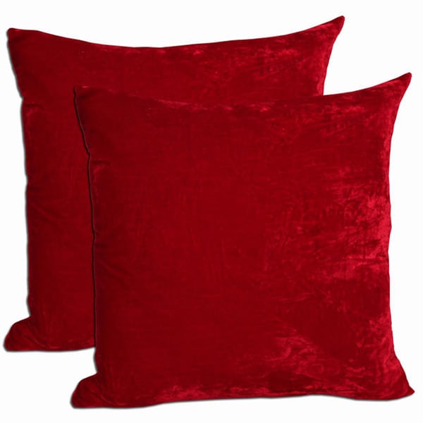 red plush throw pillows