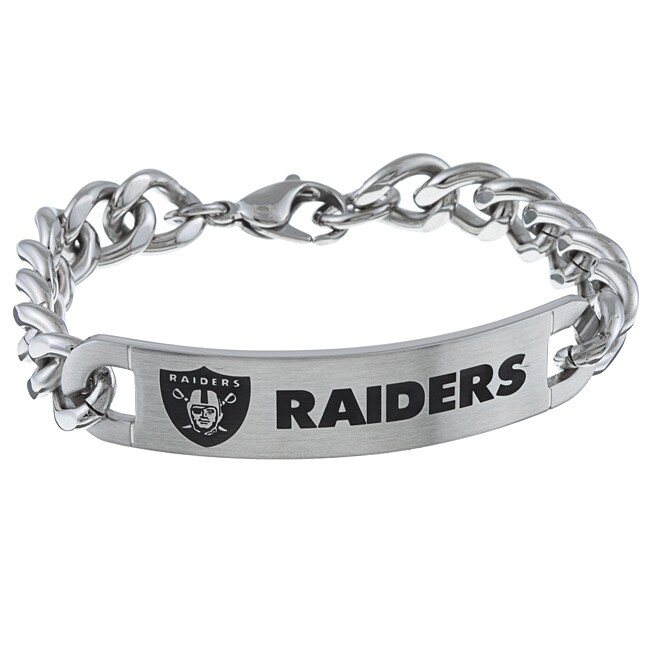 Stainless Steel Oakland Raiders Link Bracelet Free Shipping Today