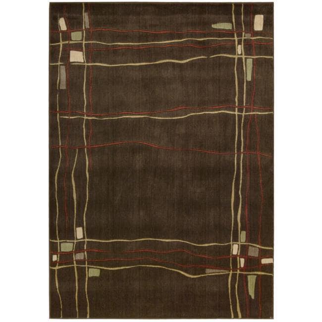 Nourison Monaco Brown/red Abstract Rug (23 X 39)