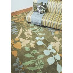 Hand tufted Retro Chic Olive Rug (2'6 x 8') Surya Runner Rugs