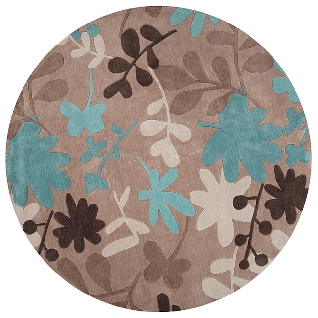 Hand tufted Retro Chic Ivory Polyacrylic Rug (8 Round)