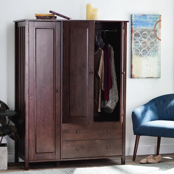 Shop Wenge Finish 3 Door Wardrobe Free Shipping Today