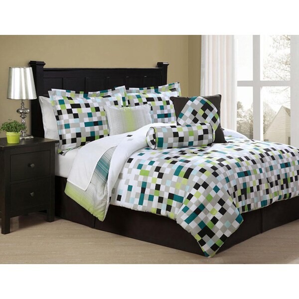 Shop Pixel Screen 7 Piece Microfiber Comforter Set Ships To