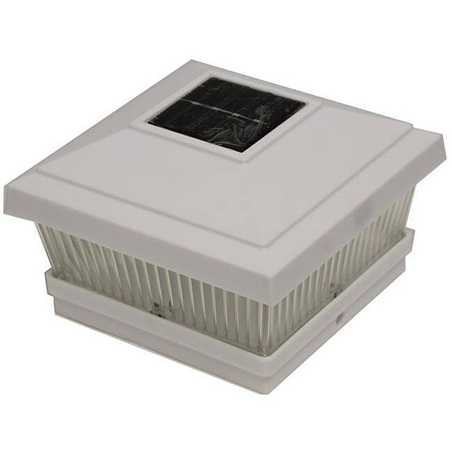 White Square Solar Fence-mount Post Lights (Set of 6)