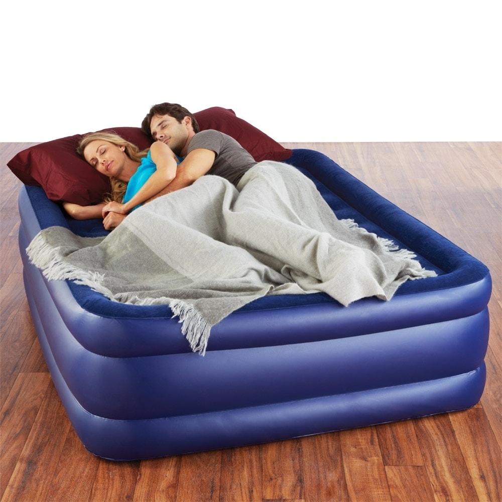 Shop Pure Comfort Queen Size Raised Air Mattress Blue