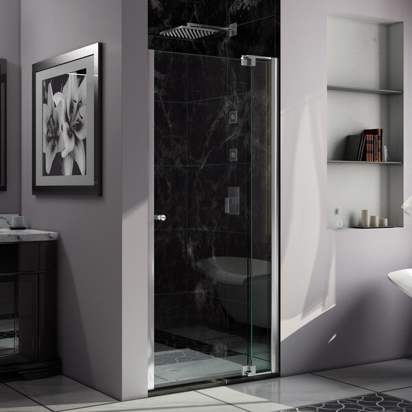 DreamLine Allure 36 to 37 in. Frameless Pivot Shower Door, Clear Glass Door