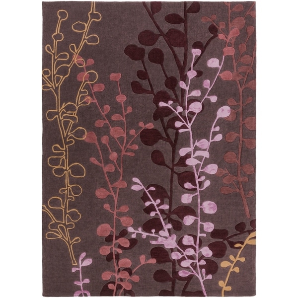 Shop Handtufted Contemporary Lavish Plum Abstract Area Rug 8' x 11