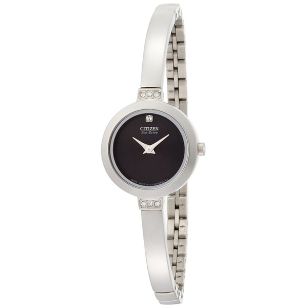 Citizen Eco Drive Womens Silhouette Bangle Black Dial Watch