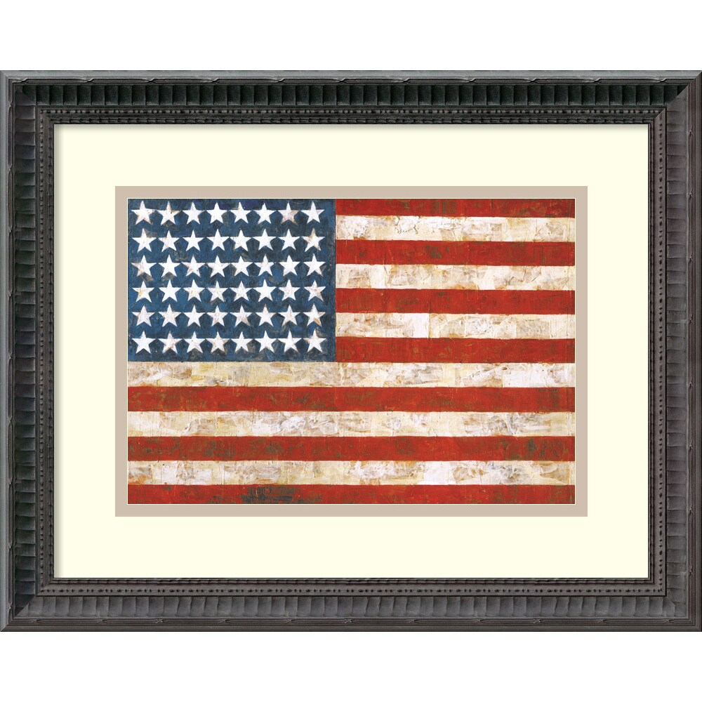 Framed Art Print Flag 1954 55 By Jasper Johns 18 X 15 Inch Overstock