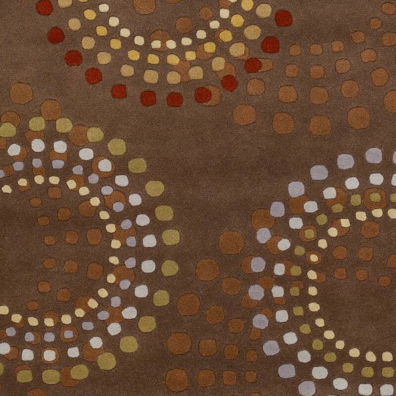 Hand-tufted Brown Contemporary Circles Mayflower Wool Geometric Area Rug - 9'9" Square - 9'9" Square