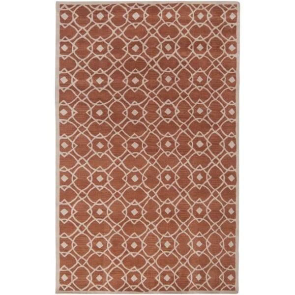 Hand tufted Glamorous Rust Wool Rug (5' x 8') Surya 5x8   6x9 Rugs