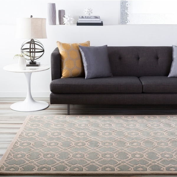 Hand-tufted Glamorous Seafoam Wool Area Rug - 2'6" x 8' Runner. Opens flyout.