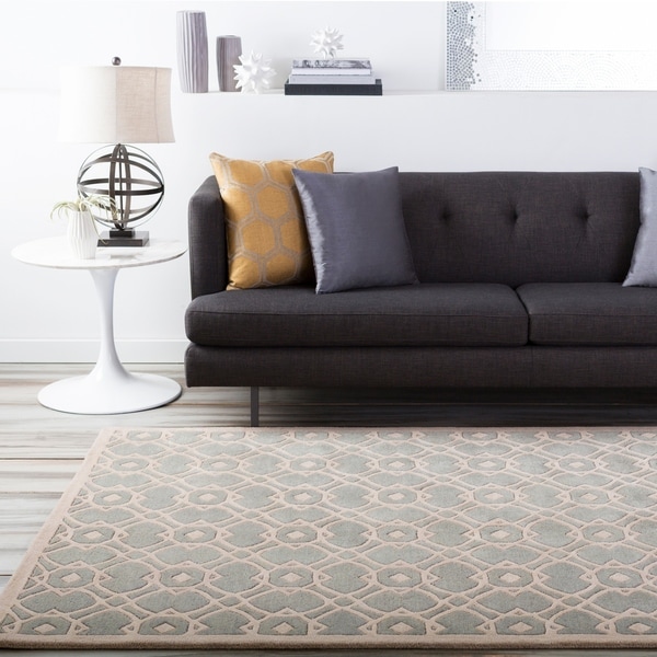 Hand-tufted Glamorous Grey Wool Area Rug - 8' x 11'