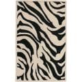 Hand-tufted Black/Beige Zebra Animal Print Glamorous Wool Area Rug - 5' x 8'