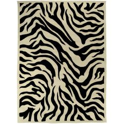 Hand tufted Black/White Zebra Animal Print Glamorous Wool Rug (8' x 11') 7x9   10x14 Rugs