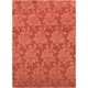 preview thumbnail 2 of 4, Hand-crafted Embossed Solid Orange Damask Wool Area Rug - 8' x 11'
