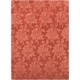 preview thumbnail 1 of 4, Hand-crafted Embossed Solid Orange Damask Wool Area Rug - 8' x 11' Tangerine - 8' x 11' - Rectangle