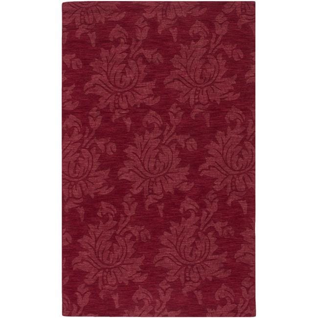 Hand crafted Solid Red Mesa Wool Rug (33 X 53)