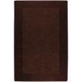Hand-crafted Solid Brown Tone-On-Tone Bordered Wool Area Rug - 8' x 11'