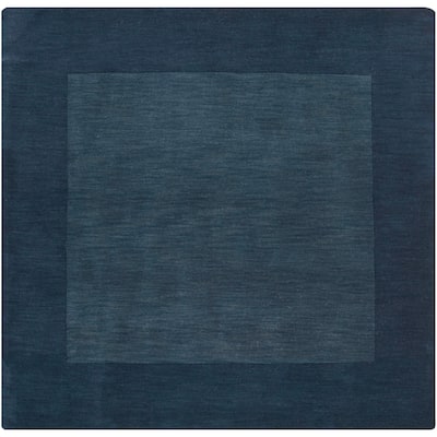 Hand Loomed Odessa Solid Bordered Tone-On-Tone Wool Area Rug