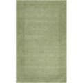 Hand-crafted Moss Green Tone-On-Tone Bordered Wool Area Rug - 7'6 x 9'6