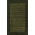 Hand-crafted Green Tone-On-Tone Bordered Wool Area Rug - 6' x 9'
