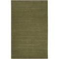 Hand-crafted Solid Green Casual Ridges Wool Area Rug - 9' x 13'