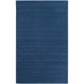 Hand-crafted Solid Blue Causal Ridges Wool Area Rug - 7'6" x 9'6"