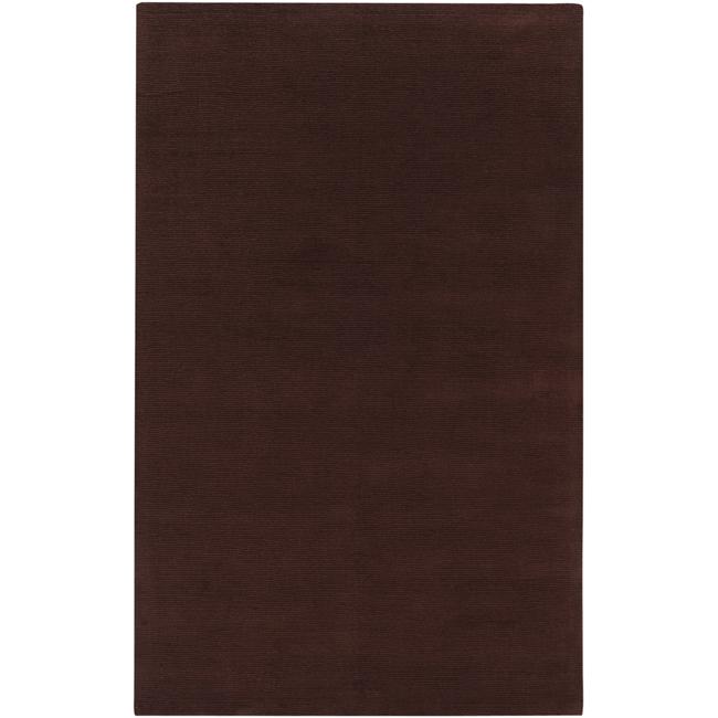 Shop Handcrafted Contemporary Brown Solid Casual Ridges Wool Rug (12' x ...