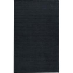 Hand crafted Navy Blue Solid Causal 'Ridges' Wool Rug (5' x 8') 5x8   6x9 Rugs