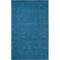 Hand-crafted Teal Blue Solid Casual 'Ridges' Wool Area Rug - 6' x 9'