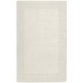 Hand-crafted White Tone-On-Tone Bordered Wool Area Rug - 8' x 11'