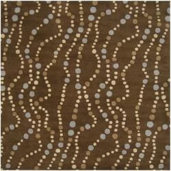 Hand tufted Brown Contemporary Geometric Mayflower Wool Rug (8' Square) Round/Oval/Square