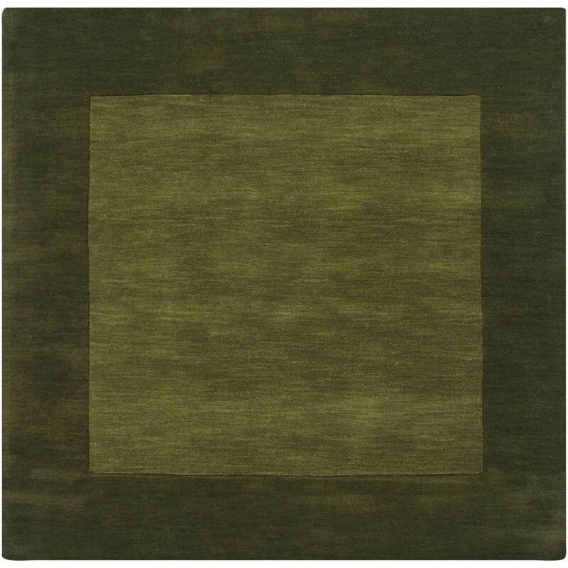 Hand Loomed Odessa Solid Bordered Tone-On-Tone Wool Area Rug