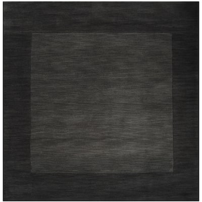 Hand Loomed Odessa Solid Bordered Tone-On-Tone Wool Area Rug