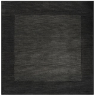 Hand Loomed Odessa Solid Bordered Tone-On-Tone Wool Area Rug