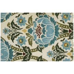 Amy Butler Hand-tufted Ivory Floral New Zealand Wool Rug - 5' x 7'6 ...