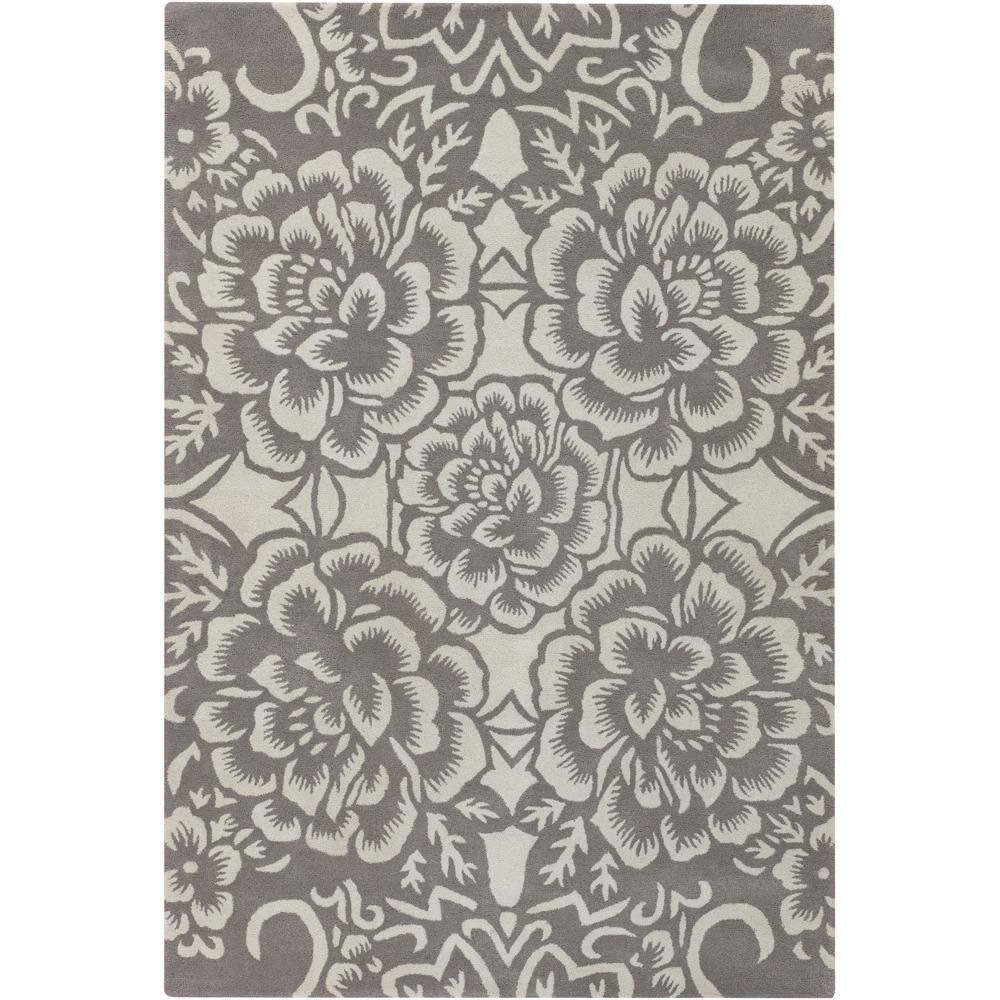 Artist's Loom Hand-tufted Transitional Floral Wool Rug - 5' x 7'6"