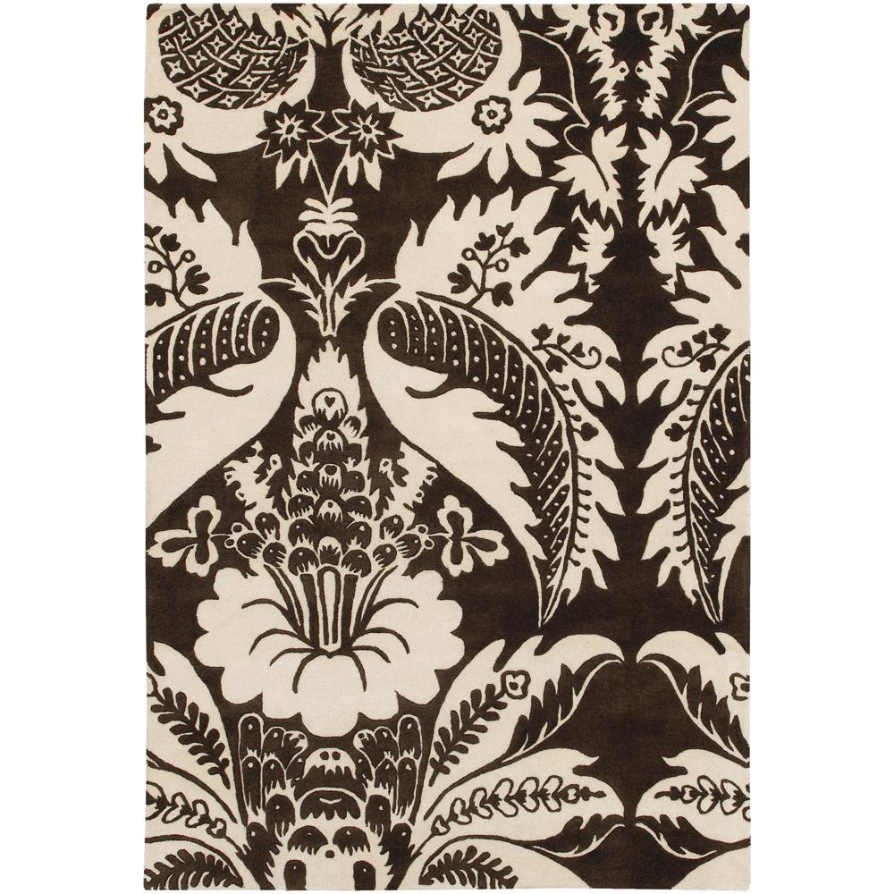 Thomaspaul Brown/ivory Floral Hand tufted New Zealand Wool Rug (79 X 106)