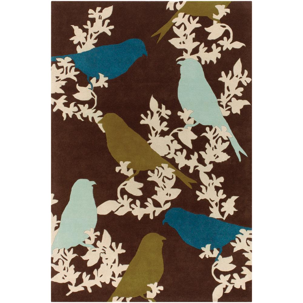 Thomaspaul Birds Design Hand tufted New Zealand Wool Area Rug (3 X 5)