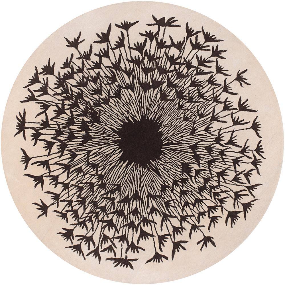 Artist's Loom Hand-tufted Transitional Floral Wool Rug (7'9 Round) - 7'9