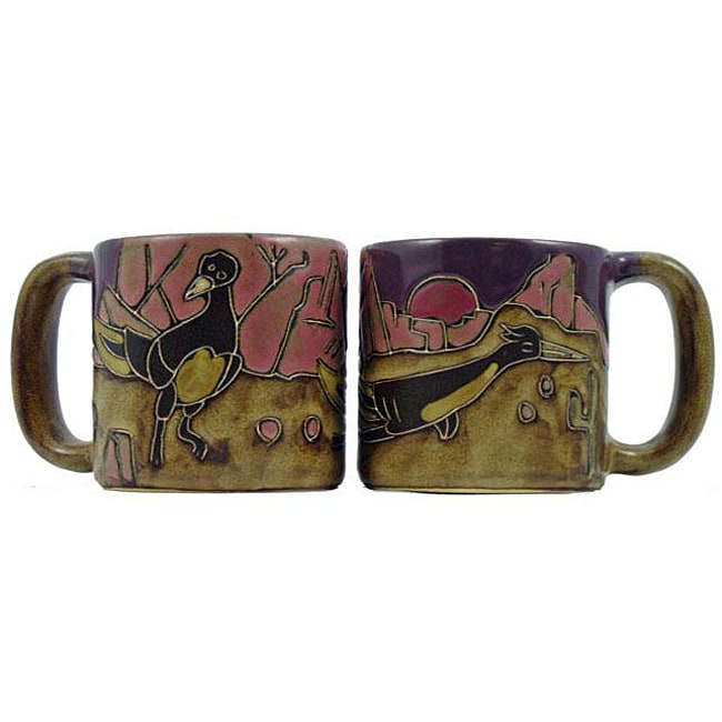 Set of 2 Mara Stoneware 16-oz Roadrunner Mugs (Mexico)