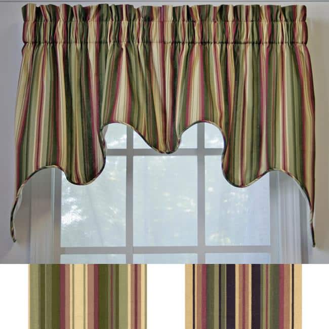 Ellis Curtain Montego Stripe 2-piece Swag Empress Valance