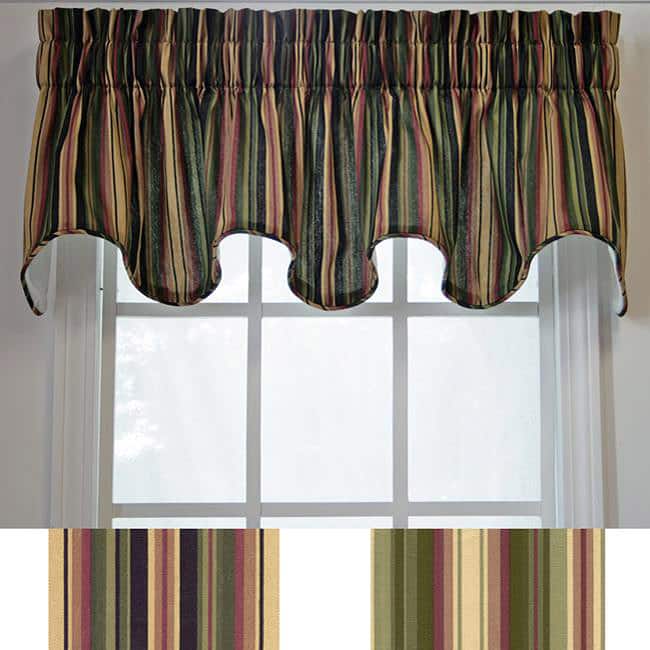Ellis Curtain Montego Stripe Scallop Window Valance