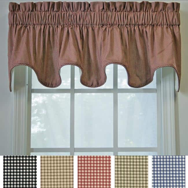 Ellis Curtain Checkered Scallop Valance - 15 x 70