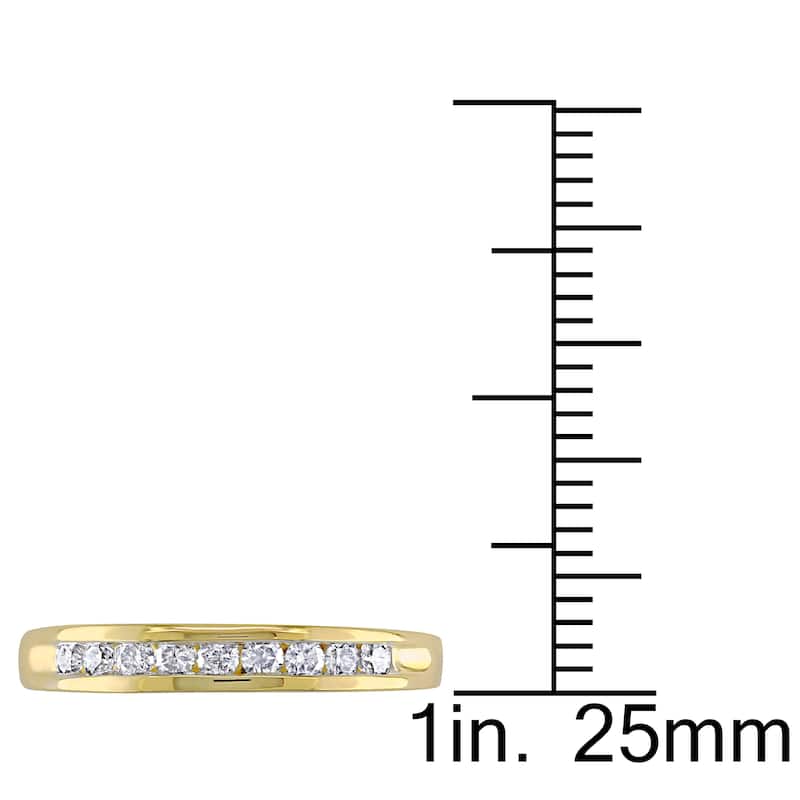 Miadora 10k Yellow Gold 1/4ct TDW Diamond Wedding Band