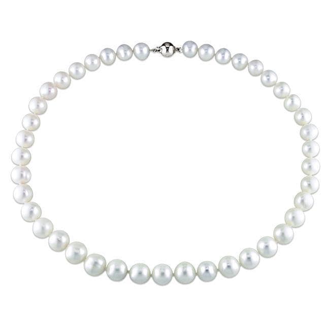 Miadora White Cultured Freshwater Pearl 18-inch Necklace (10-11 mm)